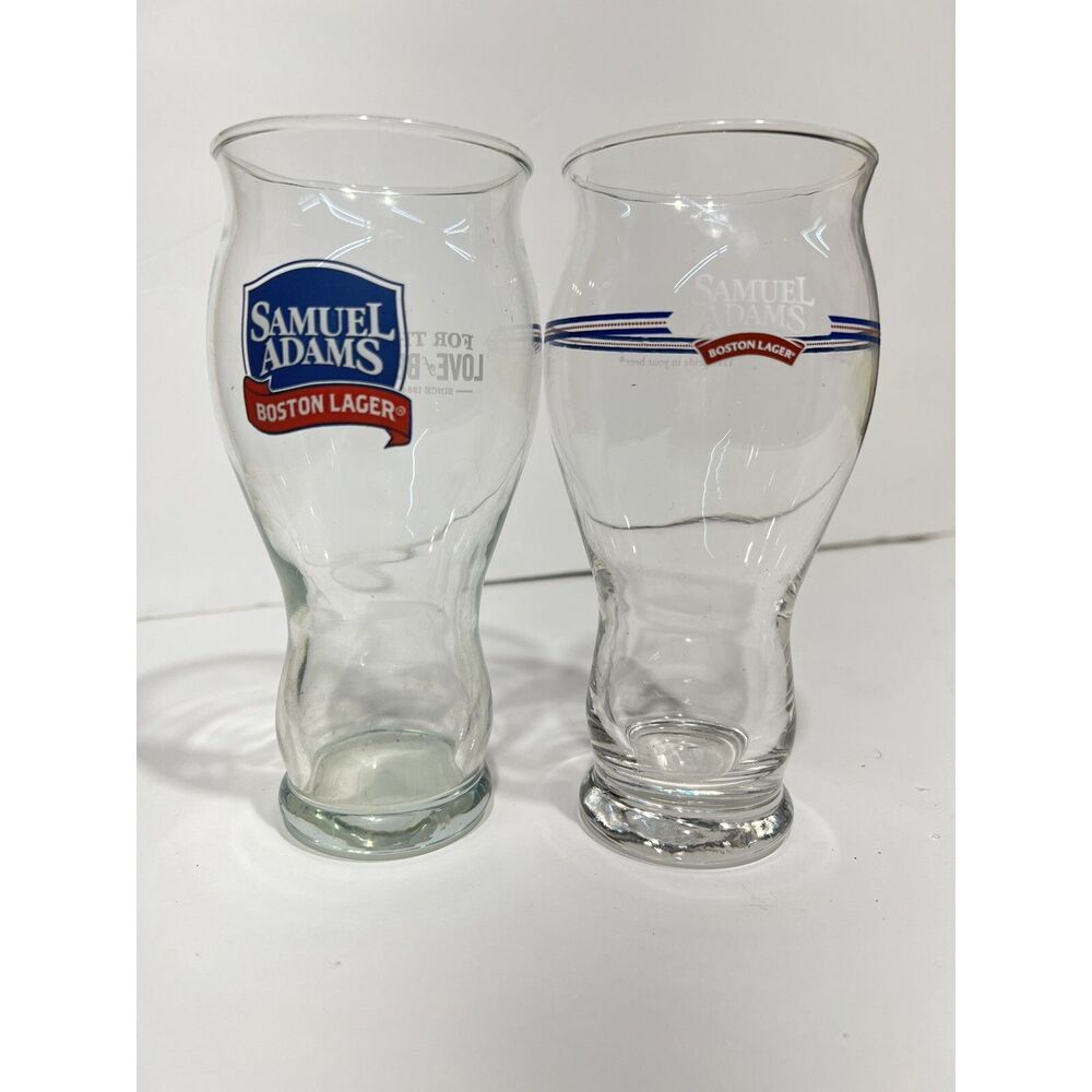 2 Sam Adams Boston Lager Beer Glasses
